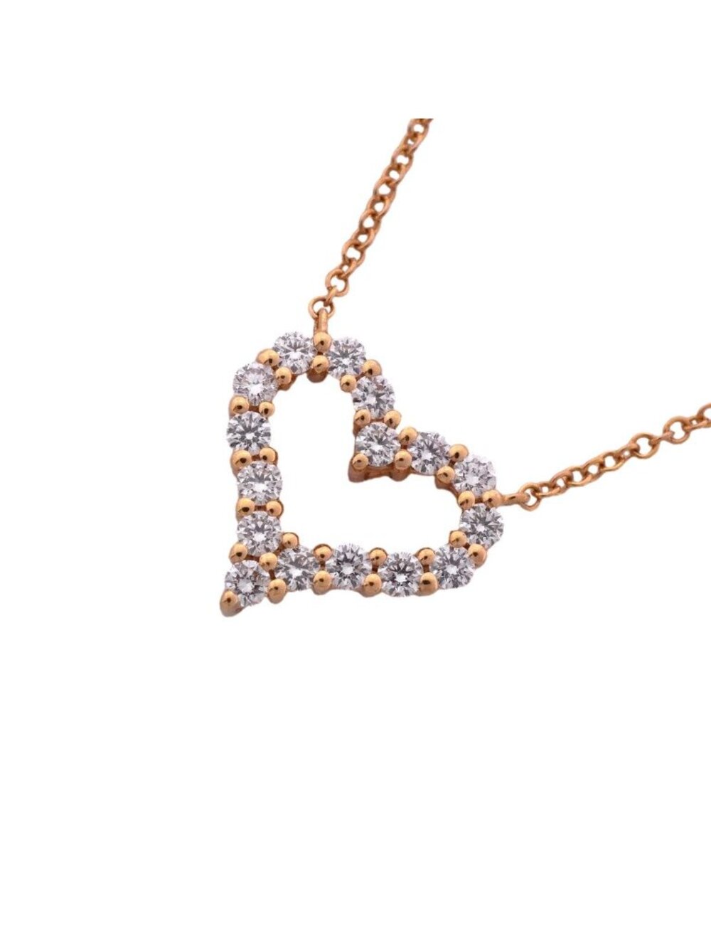 Tiffany & Co Necklace Sentimental Heart 18k Pink Gold Diamond